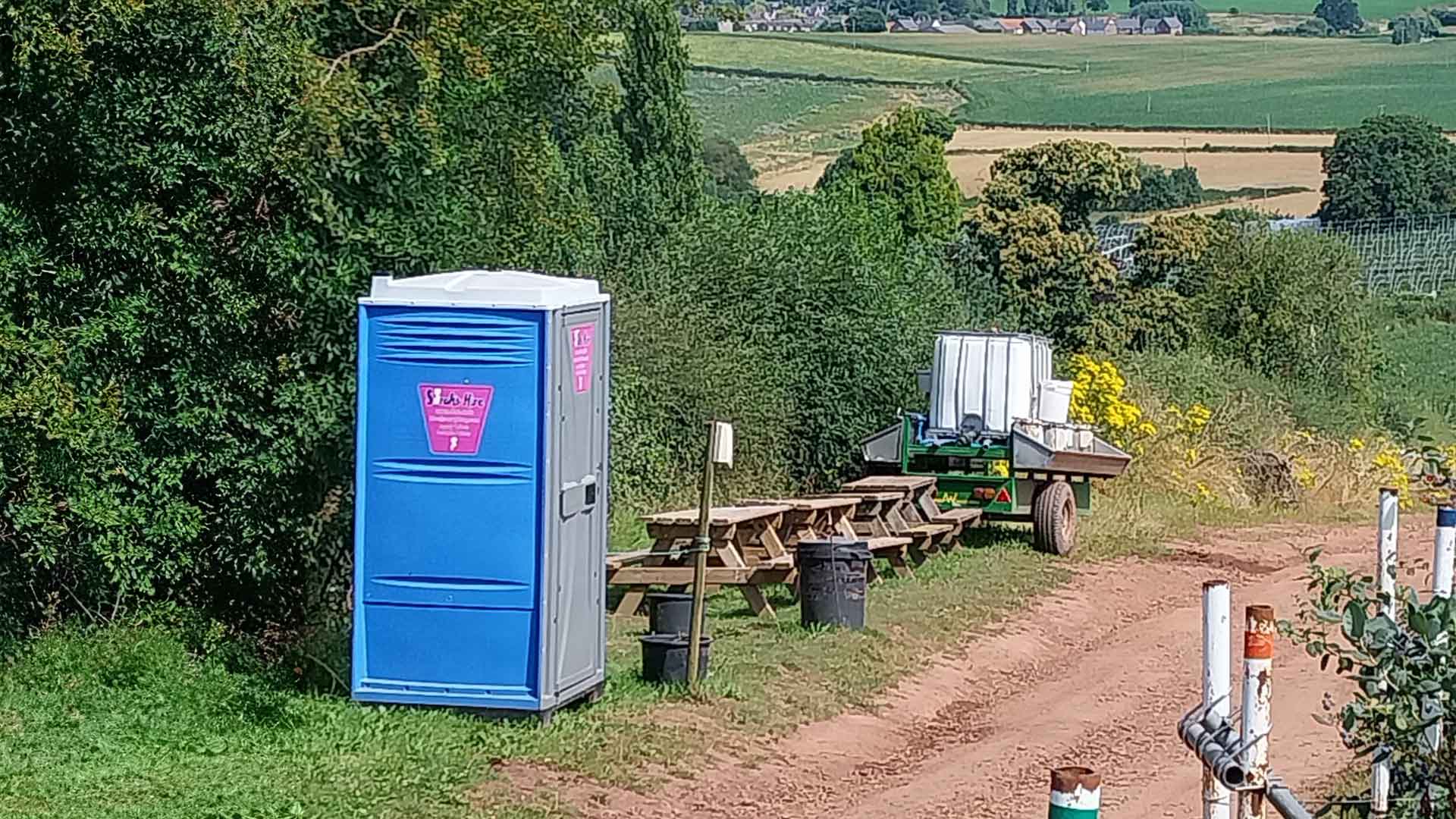 A Portable Toilet / Portaloo Hire Being Delivered to a Farm
